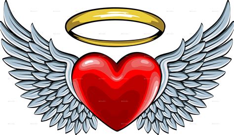 heart with wings clipart